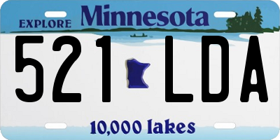 MN license plate 521LDA