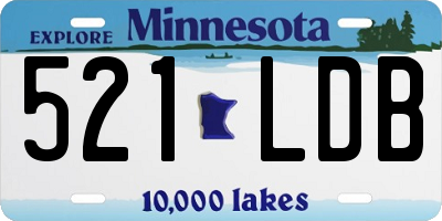 MN license plate 521LDB