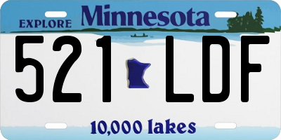 MN license plate 521LDF