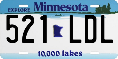 MN license plate 521LDL