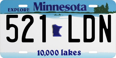 MN license plate 521LDN