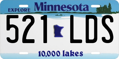 MN license plate 521LDS