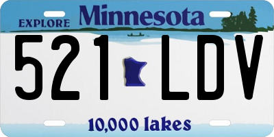 MN license plate 521LDV