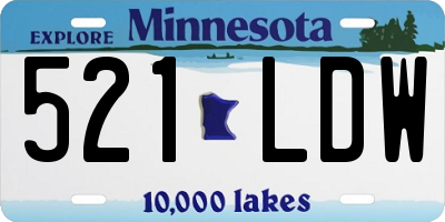 MN license plate 521LDW