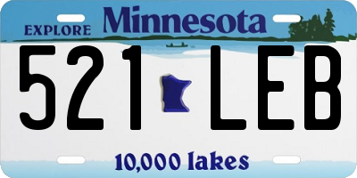 MN license plate 521LEB