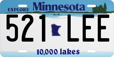 MN license plate 521LEE