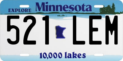 MN license plate 521LEM