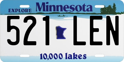 MN license plate 521LEN