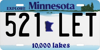 MN license plate 521LET