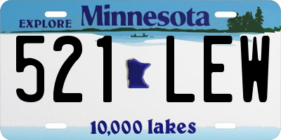 MN license plate 521LEW