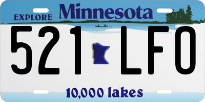 MN license plate 521LFO