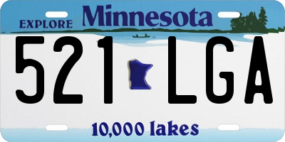 MN license plate 521LGA