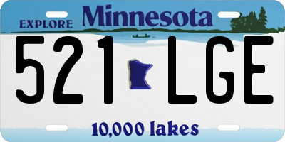 MN license plate 521LGE