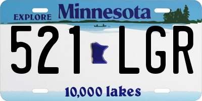 MN license plate 521LGR