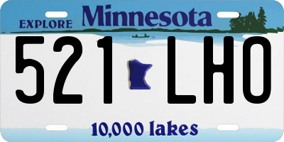 MN license plate 521LHO