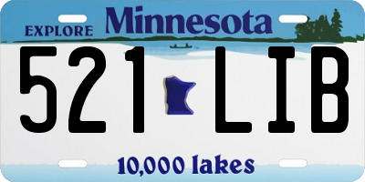 MN license plate 521LIB