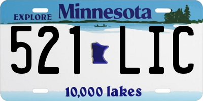 MN license plate 521LIC