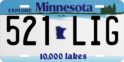 MN license plate 521LIG