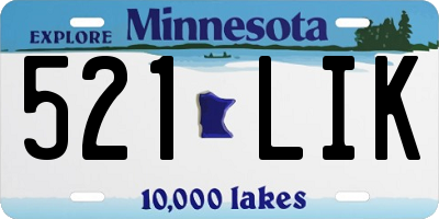 MN license plate 521LIK