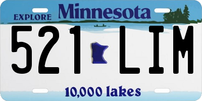 MN license plate 521LIM