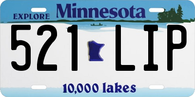 MN license plate 521LIP