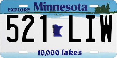 MN license plate 521LIW