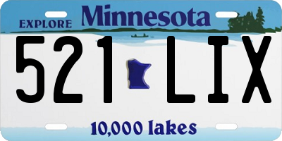MN license plate 521LIX
