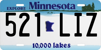 MN license plate 521LIZ
