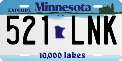 MN license plate 521LNK