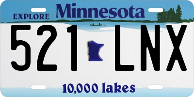 MN license plate 521LNX