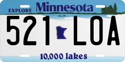MN license plate 521LOA