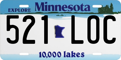 MN license plate 521LOC