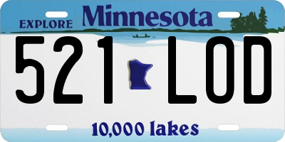 MN license plate 521LOD