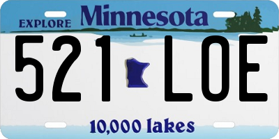 MN license plate 521LOE