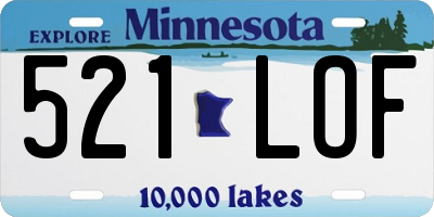 MN license plate 521LOF