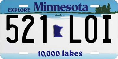 MN license plate 521LOI