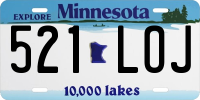 MN license plate 521LOJ