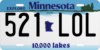 MN license plate 521LOL
