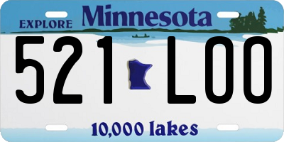 MN license plate 521LOO