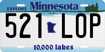MN license plate 521LOP