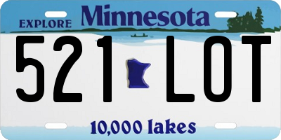 MN license plate 521LOT