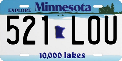 MN license plate 521LOU