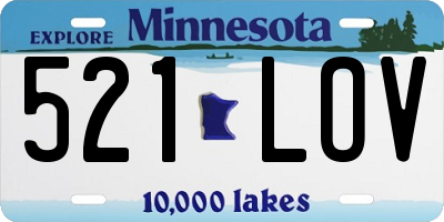 MN license plate 521LOV