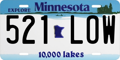 MN license plate 521LOW