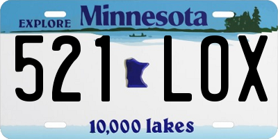 MN license plate 521LOX