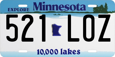 MN license plate 521LOZ