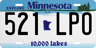 MN license plate 521LPO