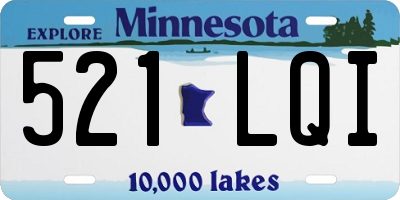 MN license plate 521LQI