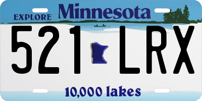 MN license plate 521LRX
