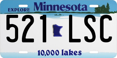 MN license plate 521LSC